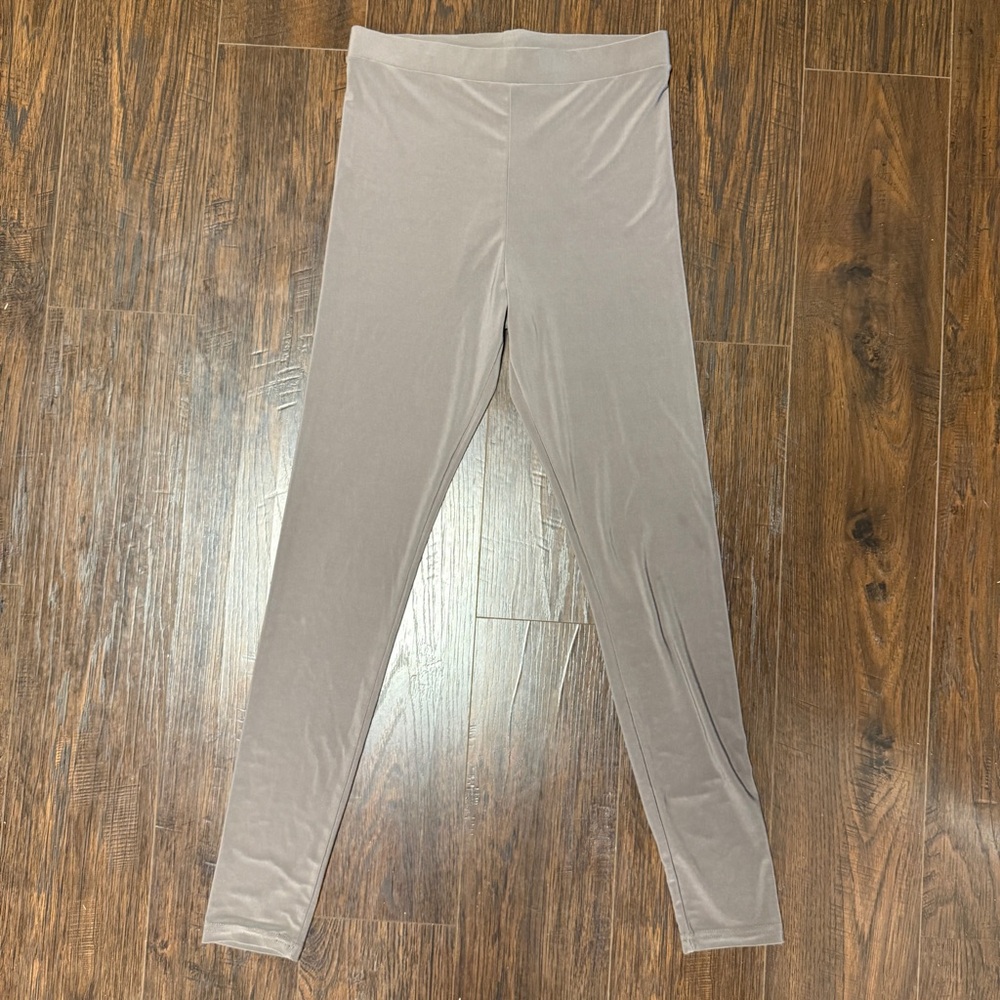 VALENTINA TAUPE TAN BROWN PULL ON STRETCHY PANTS LEGGINGS